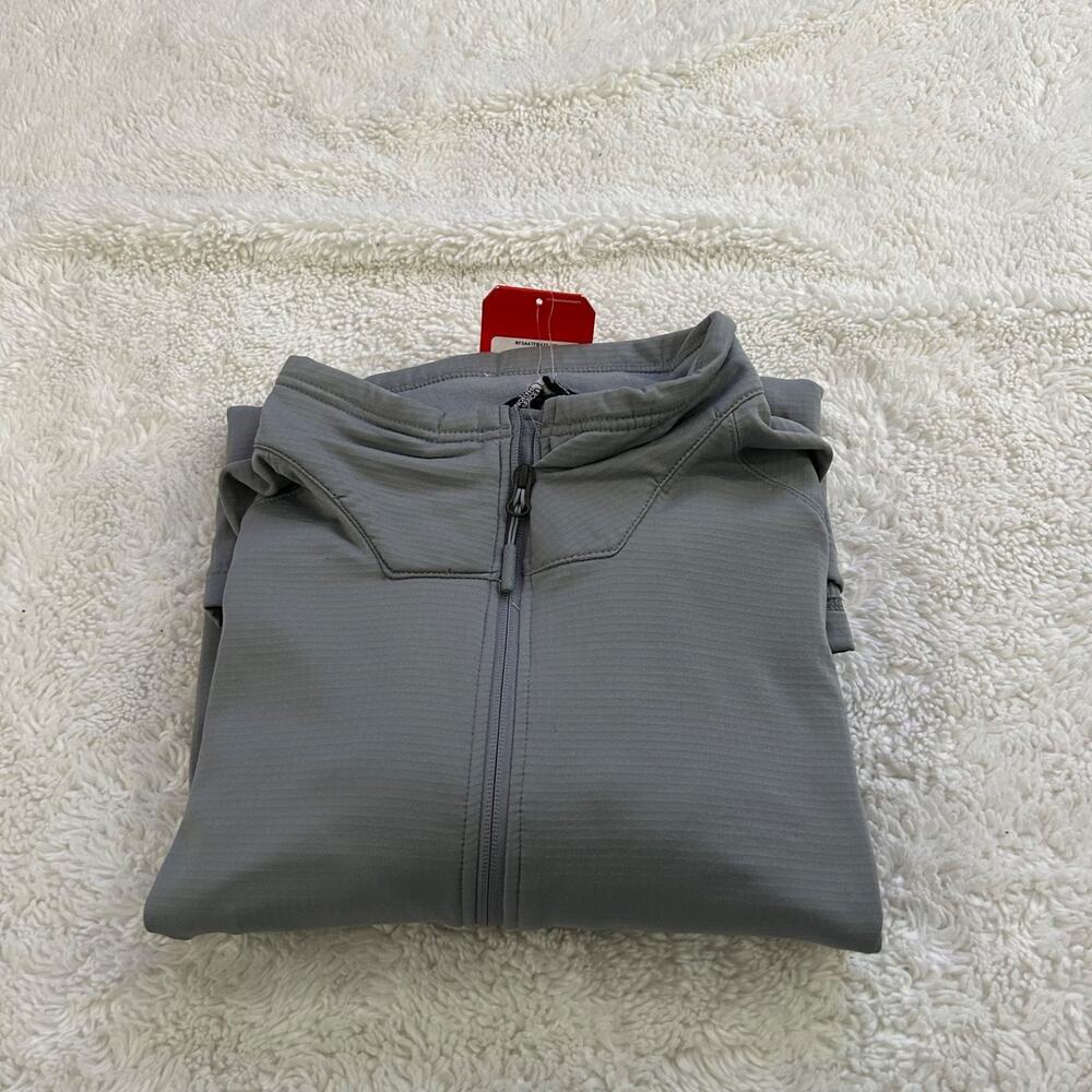 NWT North Face Sweater Mens 2XL Gray Tech 1/4 Zip Fleece Pullover Outdoors Hikin - Picture 1 of 8